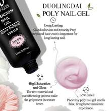 Juego de 9 piezas - Herramientas de extensión de gel de polímero blanco y rosa, incluye 20 moldes de uñas, clips de uñas y cepillo de uñas multifunción, perfecto para manicura DIY en casa, regalo ideal para las uñas de las niñas - Multicolor - Ver 2
