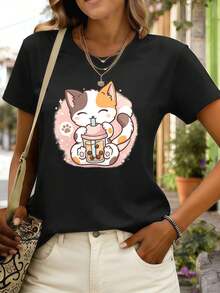 Women T-Shirts - Black - View 1
