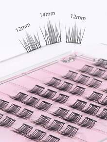 48pcs Natural Single Cluster Self-Adhesive False Eyelashes - Transparent Lash Stems, Natural Curly Camellia False Eyelashes, Segmented Design For Easy Application, Suitable For Daily, Commute, Party And Date Occasions - C - Xem 5