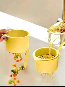 1pc Hands-Free Pressure Drainage Basket, Food Waste Filter Basket, Hanging Sink Drainage Basket, One-Touch Pressure Drainage Basket, Kitchen Plant Rack, Faucet Drainage Basket, Independent Drainage Basket, Kitchen Storage, Sponge Drainage Basket, Dishcloth Drainage Basket, Soap Drainage Basket - Suitable For Kitchen And Bathroom, Kitchen Supplies, Kitchen Accessories, Kitchen Tools - View 9