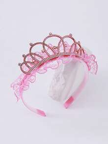 4pcs Princess Crown Headbands For Girls, Rhinestone Mesh Hair Bands For Girls, Suitable For Birthday Party, Ball - Multicolor - View 8