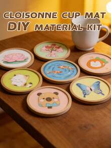 Traditional Cloisonné Painting DIY Coaster Craft Kit, Intangible Cultural Heritage, Suitable For Beginners And Students - Multicolor - View 2