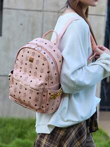 [Fashionable Cool Rabbit*Luxury Texture]All-Around Versatile For Commuting, School, And Street Style. Layered Storage: Main Compartment, Front Zipper Pocket, Side Pockets, Can Neatly Store Phone, Water Bottle, Cosmetics, Etc.; Comfortable To Carry: Widened Shoulder Straps, Top Handle, Won't Cause Pain Even With Long-Term Use. Students Radiate Vitality, Professionals Exude Elegance; The Perfect Choice For Gifting To Friends Or Rewarding Yourself - Multicolor - View 6