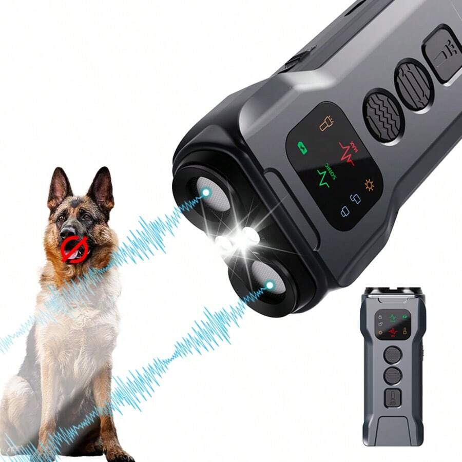 双头超声波狗狗止吠器；可充电，有效防止吠叫并训练狗狗