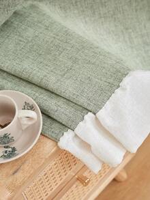 1pc Ivory Ruffle Linen Fabric Perforated Curtain - Modern Linen Style, Rod Pocket Design, Suitable For Living Room And Bedroom - Sheer And Light Filtering Curtain, Living Room Curtain, Bedroom Curtain (Tie Backs Not Included) - Multicolor - View 7