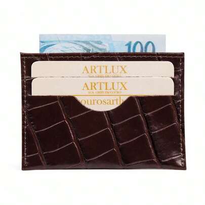 Porta Cartão Slim em Couro Croco Artlux 3010