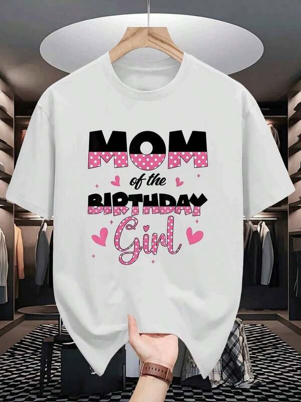 Camiseta de hombre con estampado divertido de Birthday Girl con lunares rosas y corazones,para el día a día,suave y cómoda. 9NVA