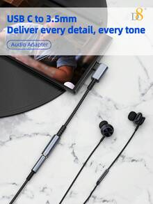 D8 iPhone16 USB-C 轉 3.5mm 音訊轉接頭 Type-C AUX 耳機轉換器，DAC 立體聲麥克風 HiFi 耳機適配器，相容 iPhone16/16 Pro/Pro Max/15/15Plus/15Pro/15Pro Max Pro/Air 5/4 Mini 6、Galaxy S23 Ultra S22 S21 S20、Pixel 7 Pro，白色 - TC-0427黑色粉紅鑽 - 查看 4