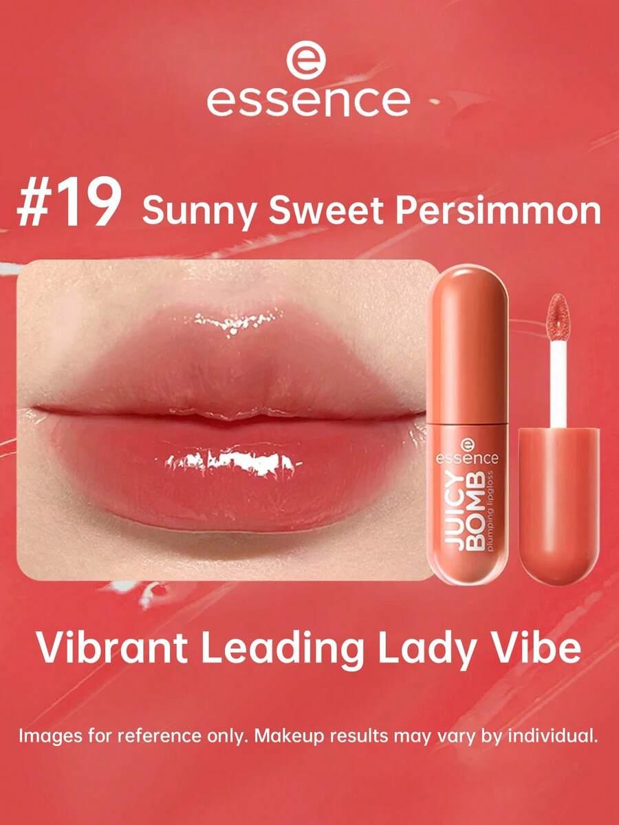 Essence 果汁泡泡精华唇彩镜面保湿持久唇釉 - #19 阳光甜柿，2.6毫升 - #19 陽光甜柿 - 查看 1