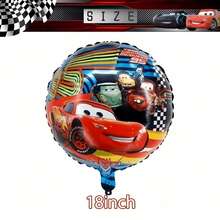 Cars 生日派對裝飾 Lightning M-Queen 桌布 生日快樂橫幅套裝 賽車派對用品 - 多色 - 查看 6