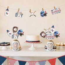 DCheereveal Baseball Baby Shower Decorations For Boy A Little Sler Is On The Way Centerpiece Baseball Themed Table Decorations Sports Themed Birthday Gender Reveal Party Plies - 如圖所示 - 查看 2