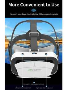 Gafas de Realidad Virtual VR Auriculares 3D Gafas VR Adecuadas para TV, Películas y Videojuegos, Compatibles con Smartphones iOS y Android de 4.7-7.2 Pulgadas - Blanco - Multicolor - Ver 4
