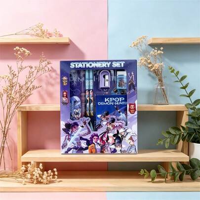 Hasbro Set Of 6 Cute Back-To-School Supplies, Including Pencils, Erasers, Pencil Sharpeners And Notebooks. This K-Pop Themed Stationery Set Is A High-Value Korean-Style Stationery Gift Box Designed Specifically For Music Lovers.