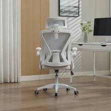 Ergonomic Mesh Office Chair With Adjustable Lumbar Support And Headrest – High-Back Executive Desk Chair For Home/Office - 白色 - 查看 6
