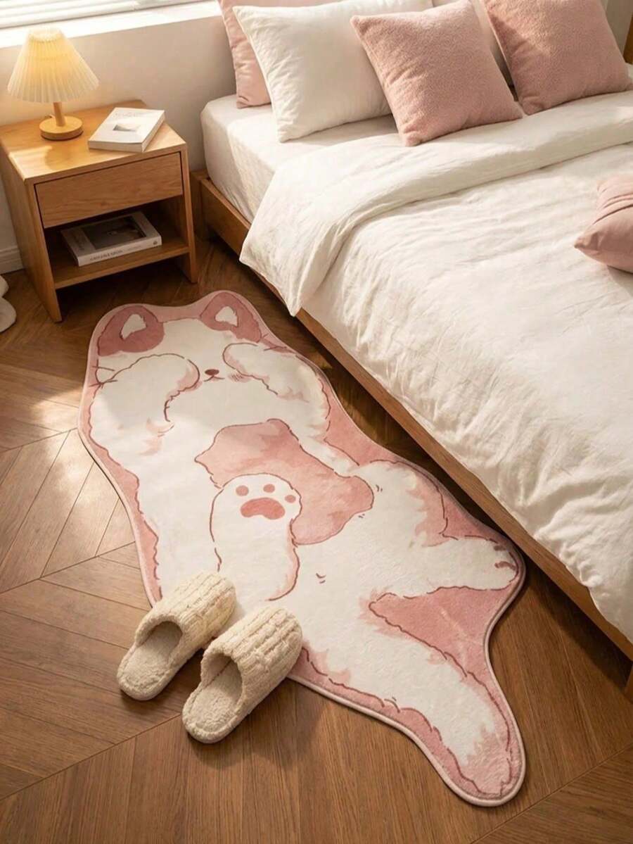 1pc Slouchy Cat Shaped Doormat, Floor Mat, Welcome Mat, Carpet, Outdoor Doormat, Kitchen Rug, Home Decor, Front Door Mat, Area Rug, Outdoor Mat, Home Decor, Area Carpet, Garden Carpet, Washable Rug - Multicolor - View 1