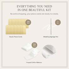 [Free Shipping]24 Pcs Mirror Gold Acrylic Place Card Set With Ribbon & Marker - 3.9x1.8 Inch Blank Wedding Seating Cards For Table Setting, Birthday Party, Anniversary & Event Decor - 鏡金 - 查看 5