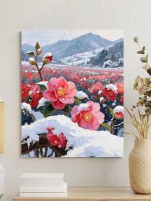 DIY无框丙烯画套装 - 雪景，40*50厘米，艺术个性，适合卧室装饰和艺术墙，绘画过程简单有趣，无需绘画经验，实现你的绘画梦想，沉浸在缤纷的色彩世界中，每一笔都是自我表达，为生活增添浪漫气息，是馈赠亲朋好友的最佳礼物。 - 淺粉紅色 - 查看 4