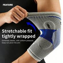 Vilico 1pc High Compression Elbow Sleeve, High-Performance Silicone Elbow Pad With 4-Way Support And Double-Sided Embedded Silicone Rings, Suitable For Tennis, Fitness, Running, Skiing, Basketball, Ideal Gift! - Multicolor - View 4