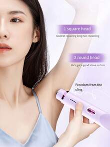HYUNDAI Alat Cukur Listrik Multifungsi 2-in-1 dengan Dua Kepala, Epilator Listrik Portabel, Alat Cukur Listrik Serbaguna untuk Wajah, Ketiak, dan Area Lainnya untuk Wanita - View 4