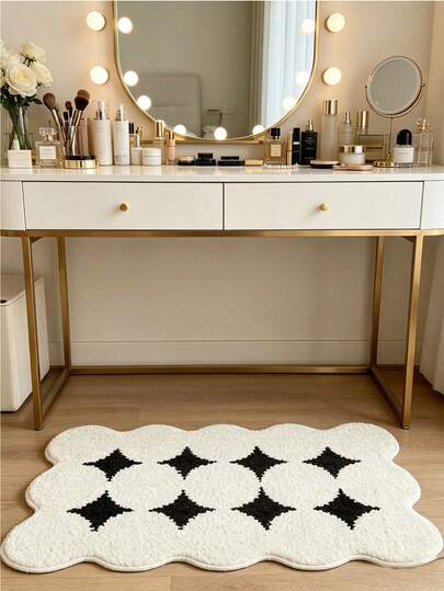 1 Piece Of Creamy Imitation Cashmere Carpet, Bedroom Bedside Carpet, Absorbent Anti Slip Floor Mat, Household Cooling Mat