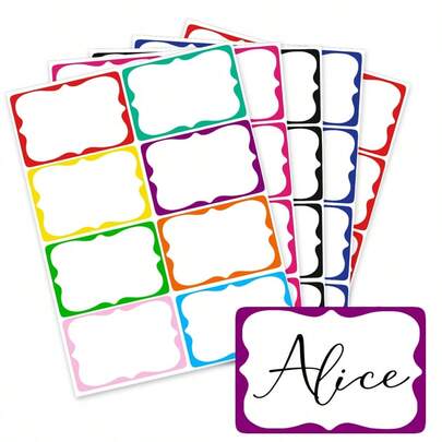 ملصقات بطاقات الاسم الملونة، ملصقات بطاقات الاسم، هدايا الملابس، ملصقات بطاقات الاسم بمقاس 5.08 سم * 7.62 سم، عروض خاصة في السوبر ماركت، ملصقات الحساب اليدوي، ملصقات ملونة مناسبة للمدارس والمكاتب والمنازل