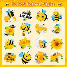 500 Sheets/1 Rolls Cartoon Bee Shaped Stickers Decorative Gift Box Sticker Sticker Label Label Sealing Sticker Reward Sticker Gift Wrapping Sticker Party Small Gift - Multicolor - View 8