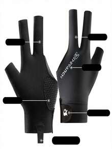 1pc F258 New Professional Snooker/Billiard Glove, Slip-Resistant, Breathable, 3-Finger Design For Competition - Multicolor - View 5