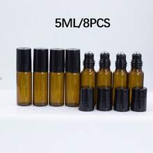 1/50 chai lăn thủy tinh màu hổ phách 2/3/5/10ml, bình xịt nước hoa mini có thể nạp lại, lọ mẫu du lịch tiện dụng, hộp đựng nước hoa unisex, thích hợp làm quà Giáng sinh/Halloween cho bố mẹ và bạn bè. - màu nâu - Xem 17