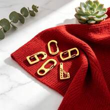 4 piezas de ganchos de langosta de acero inoxidable 304 dorados y plateados, ganchos de resorte de varios estilos para hacer joyas DIY, adecuados para pulseras y collares - hebilla de resorte - Ver 5