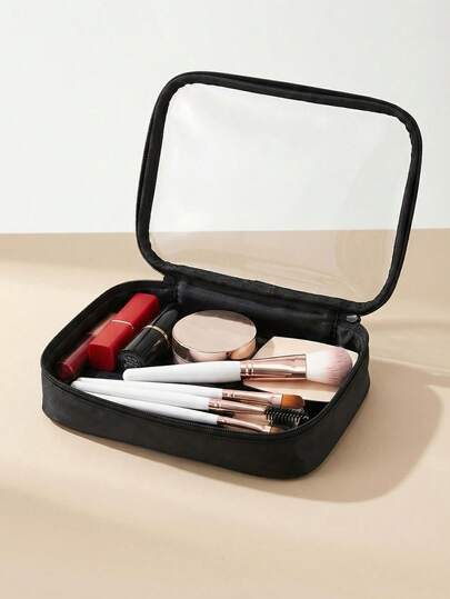 1 pieza/3 piezas Bolsa de maquillaje de viaje para mujeres, material TPU impermeable, bolsa de aseo duradera. Almacenamiento organizado para cosméticos. Esta bolsa de maquillaje portátil combina las funciones de bolsa de lavado y bolsa de almacenamiento, un set de viaje multifuncional adecuado para varias ocasiones. Exquisita y compacta, bolsa de maquillaje regalo conveniente para la novia