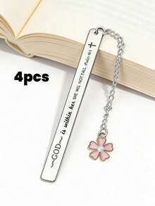 1pc Floral Christian Religious Bookmark, Inspirational Gift For Daughter, Son, Book Lovers, Readers, Graduation, Back To School, Bible Verse Bookmark, Religious Gift For Friends, Baptism Faith Gift - Multicolor - View 7