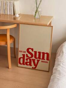 1幅无框复古海报墙画，周日早晨歌词艺术帆布印刷品，适合客厅或卧室，提升空间美感，是乔迁新居或馈赠亲友的绝佳礼物。 - 文字A款 - 查看 1