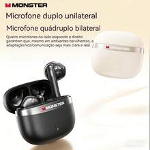 Monster Q11 True Wireless Earbuds, Semi-In-Ear Design, Bluetooth 5.4, 30H Playtime, HD Sound, Low Latency for Music & Gaming – Black - 查看 10