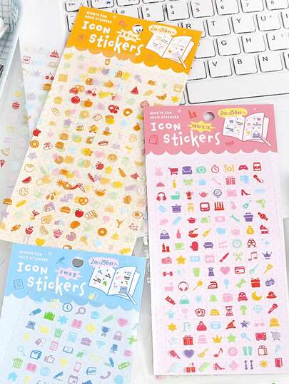 2pcs Square Stickers, Minimalist Ins Style Decorative Labels For Scrapbooking, Gift, Office, Home, Marking, Tags, Classroom, Toys, Student Planner, Creative Vintage Decor DIY Materials