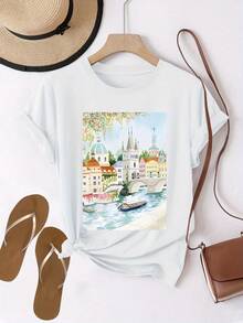 Women T-Shirts - [White] - View 12