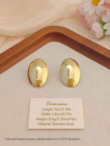 Set de 6 pares - Aretes cuadrados para mujeres y damas con estilo, conjunto de aretes geométricos en estilos trenzados y martillados, aretes de botón de acero inoxidable para niñas, aretes de moda a prueba de agua e hipoalergénicos dorados, piezas grandes y llamativas para la colección de joyas de la oreja, adecuados para atuendos de oficina e ideales para atuendos de vacaciones y un dulce regalo para mujeres. - Dorado - Ver 16