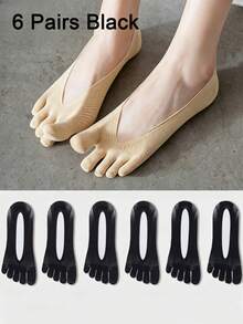 1/2/4/6 pares de calcetines sin deslizamiento para mujeres, calcetines de tobillo delgados y transpirables para el verano - Multicolor - Ver 16