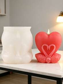 1pc Heart-Shaped Swan Silicone Candle Mold - A-White - View 6