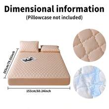 1pc Soft Luxury High-Quality Mattress Protector (Pillow Case Not Included), Breathable & Cooling, Waterproof & Stain Resistant, Machine Washable, Elastic Fitted Edge, Pet-Friendly, Suitable For Bedroom, Home Or Hotel Use - Khaki - View 10