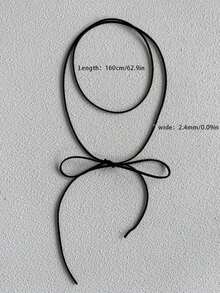 1pc 160cm Gothic Style Black Suede Cord Necklace Diy Rope Choker Necklace Maillard Style Brown Suede Cord Necklace For Women Banquet, Prom, Party - 棕色 - 查看 6