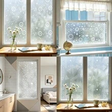 1/5 piezas Pegatina para ventana con patrón geométrico estrellado, efecto perlado y esmerilado, película de adsorción electrostática semi-transparente para privacidad, adecuada para puertas de vidrio, accesorios de cocina y decoración del hogar. - Pegatinas para ventanas - Ver 5