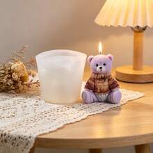 1/2pcs Mini Sweater Bear Silicone Candle Mold, Reusable Silicone Resin Casting Molds For DIY Scented Candles, Handmade Soap, Plaster, Aromatherapy Wax, Epoxy Resin Art, Home Decor, Valentine's Day, Baby Shower, Birthday Party Favors, Craft Supplies - Bear - View 10