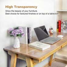 1pc 0.25mm PVC Rectangular Transparent Tablecloth Protective Film, Simple Heat-Resistant Anti-Fouling Tablecloth Suitable For Dining Table, Coffee Table, Office Desk - White - View 7