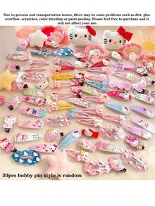 SANRIO 30件/50件Hello Kitty粉色发饰套装，Kitty猫发夹，Hello Kitty发夹，发夹，Hello Kitty发夹套装，KT猫发夹，情人节送女友礼物，可爱粉色毛绒Hello Kitty鳄鱼夹发饰套装，日系卡通KT猫发饰，发夹，婚礼派对发饰礼物 - 髮夾 - 查看 13