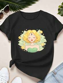 Women T-Shirts - Black - View 2