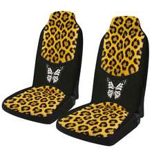 5-Seat Car Fabric Seat Cover Set, Personalized Yellow Leopard Print & Butterfly Patchwork, Universal Scratch-Resistant & Durable All Season Cushion - Five Butterfly Leopard Print Seats - View 8