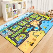1 Piece, Children's Play Area Carpet, Rectangular Bath Carpet, Large Cute Cartoon Route Map Carpet, Suitable For Nurseries, Classrooms, Bedrooms, Living Rooms, Educational Carpet, Suitable For Daycare, Schools, Kindergartens, Household Accessories - 4 - View 17