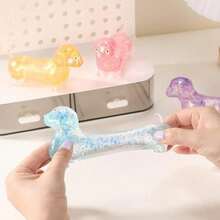 Colorful Glitter Filled Dachshund Dog Squishy Fidget Toy, Soft Squeeze Stress & Anxiety Relief Sensory Toy, Ideal Easter Basket Stuffer & Birthday Gift For Kids & Adults - Random Color - 粉紅小狗 - 查看 3