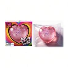 Nee Doh Good Vibes Only Heart Shaped Squishy Fidget Toy, Glitter Confetti Filled Soft Squeeze Stress Relief Sensory Toy, Ideal Easter Basket Stuffer & Birthday Gift For Kids Ages 3+ - Pink - 查看 12