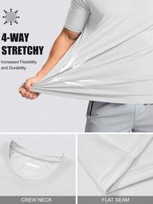Cavva Men's UPF 50+ Sun Protection Short Sleeve T-Shirt Quick Dry Breathable Rash Vest Tee For Outdoor - 白色 - 查看 6